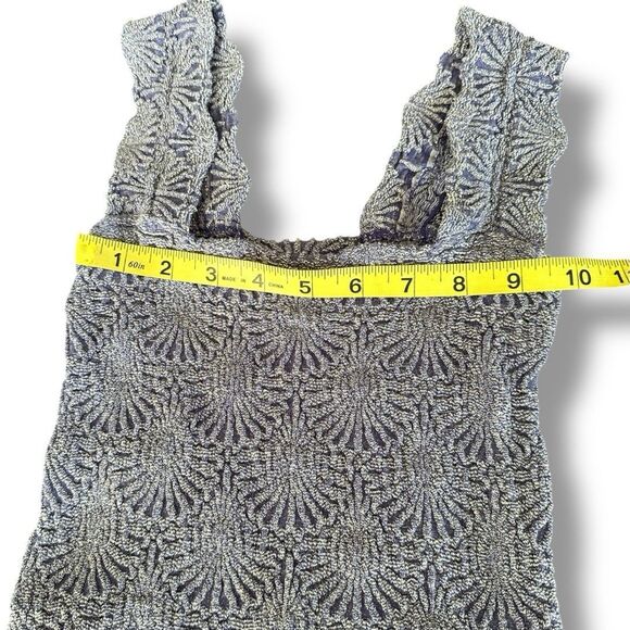 Intimately Free People Tank Top XS / S Love Letter Cami Textured Y2K Baby Navy - Picture 7 of 7